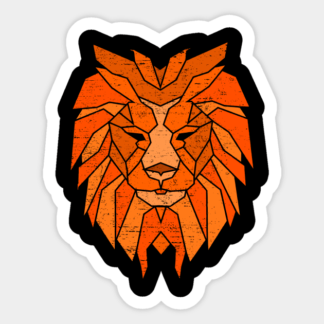 Polygonal Lion Face Sticker by ddtk